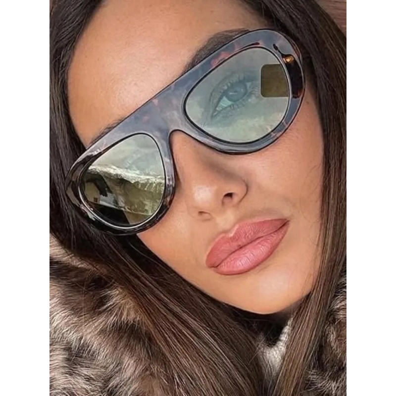 Vintage Fashion Y2K - Y2K Retro Round Sunglasses Trendy Leopard