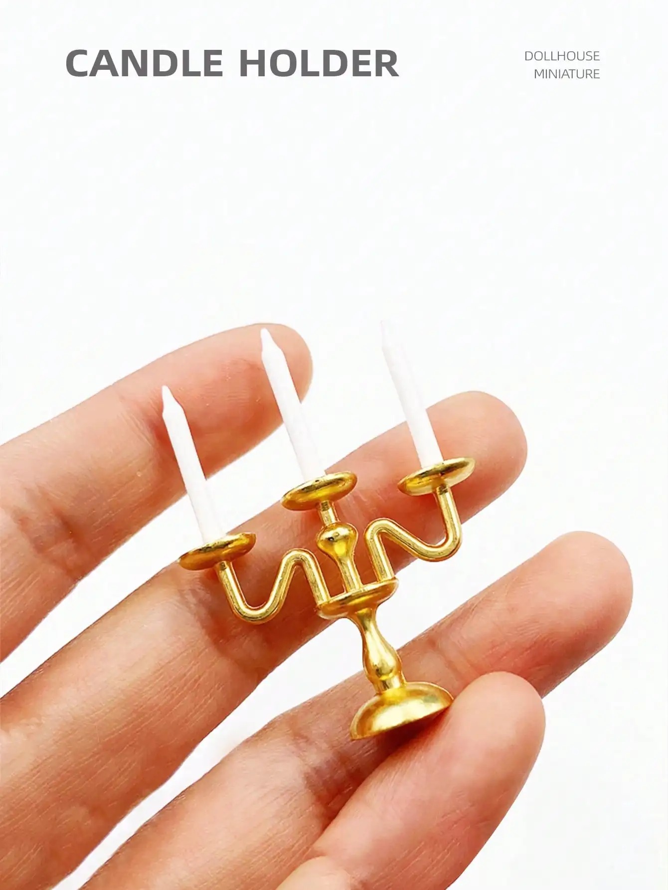 Vintage Fashion Doll - 1:12 Scale Miniature Vintage Candlestick for