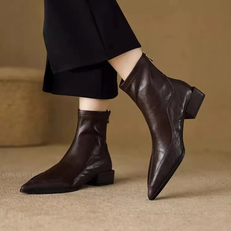 Vintage Fashion Aesthetic - Fashion Vintage Thick Heels Women Slim