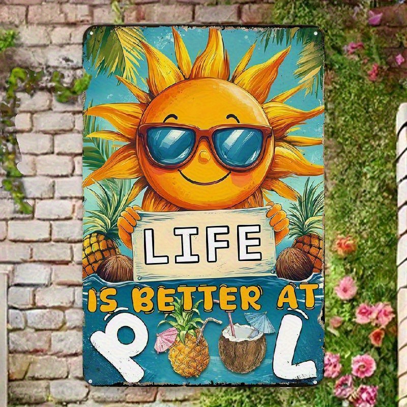 Vintage Fashion Wall Art - Vibrant Life is Better at Pool