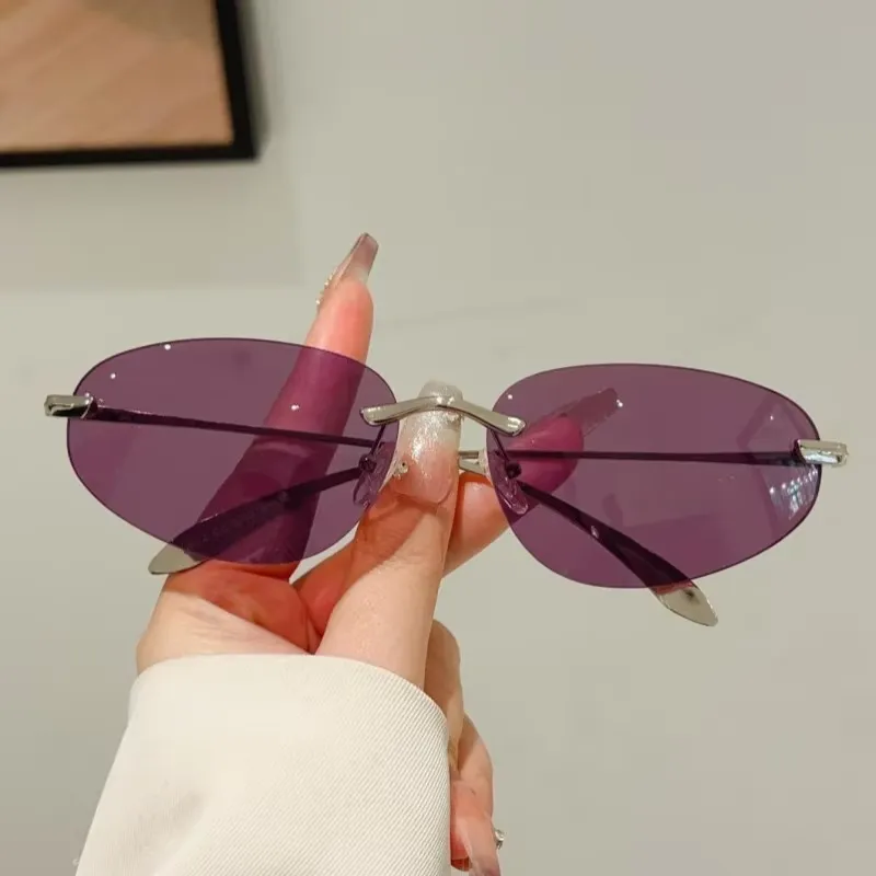 Vintage Fashion Y2K - KAMMPT Y2k Rimless Sunglasses Women 2025