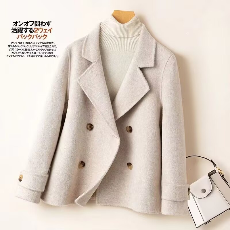 Vintage Fashion Doll - High-Quality Double-Sided Woolen Coat For Women