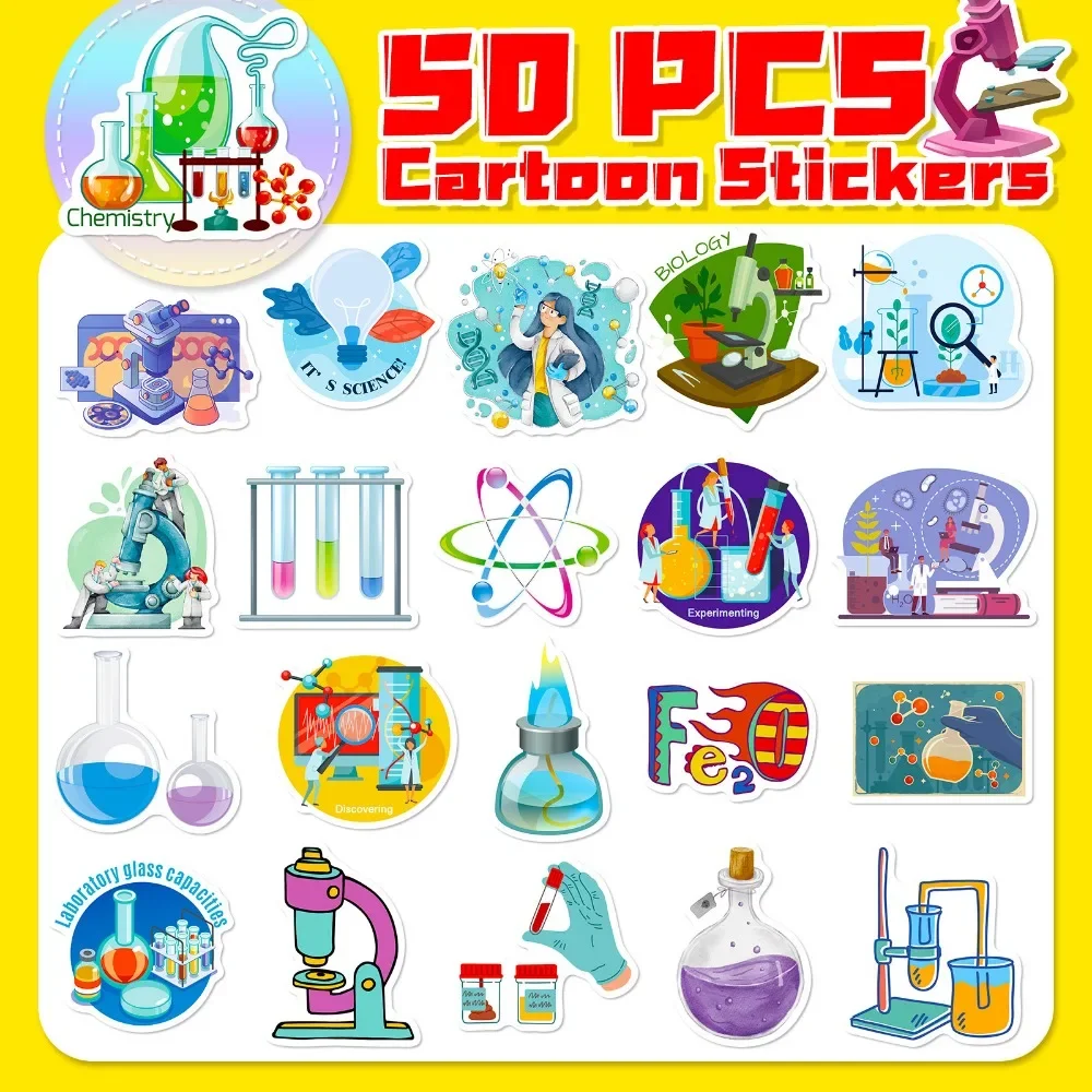 50PCS Cartoon Science Lab Stic - Vintage Fashion Magazine review and price