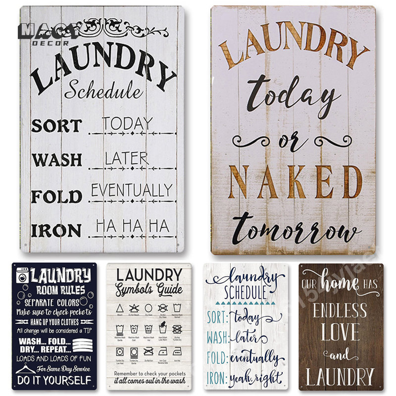 Slogan Metal Tin Sign Laundry  - Vintage Fashion Wall Art review and price