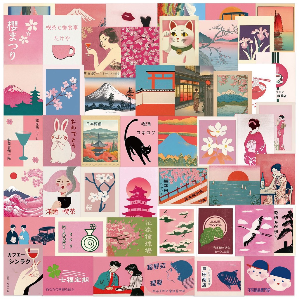 50PCS Vintage Pink Japanese Ae - Vintage Fashion Magazine review and price