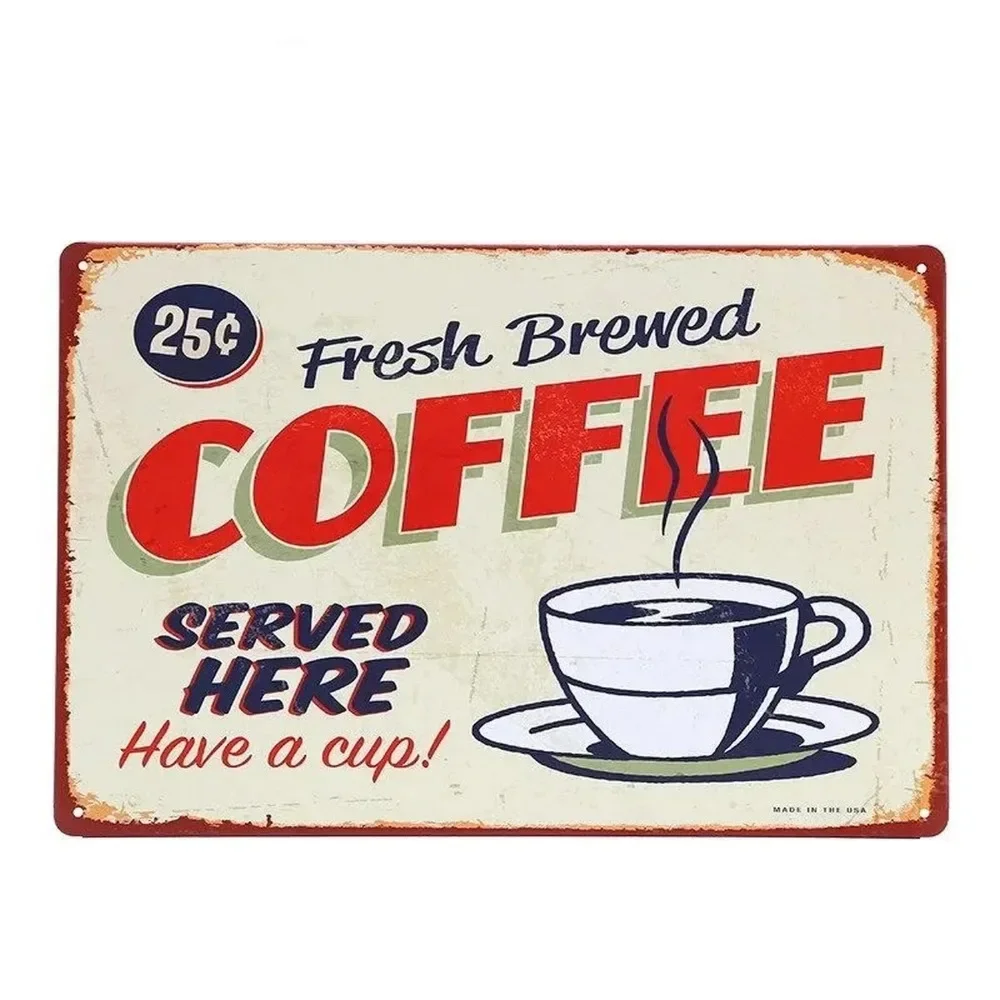 Plaque Metal Signs Drink Coffe - Vintage Fashion Wall Art review and price