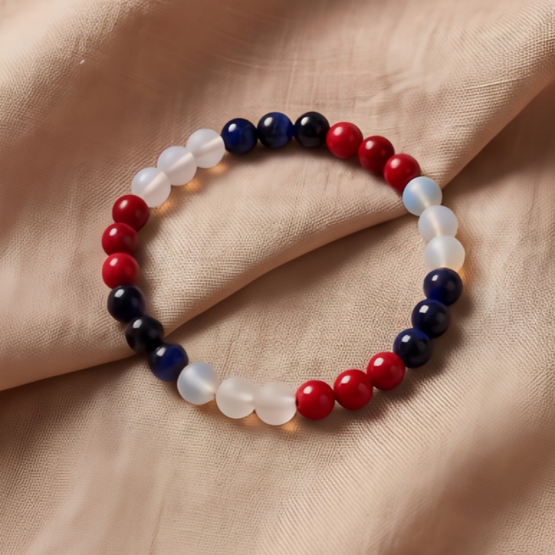 1pc Red/blue/white Tricolor St - Vintage Fashion In Chinese review and price