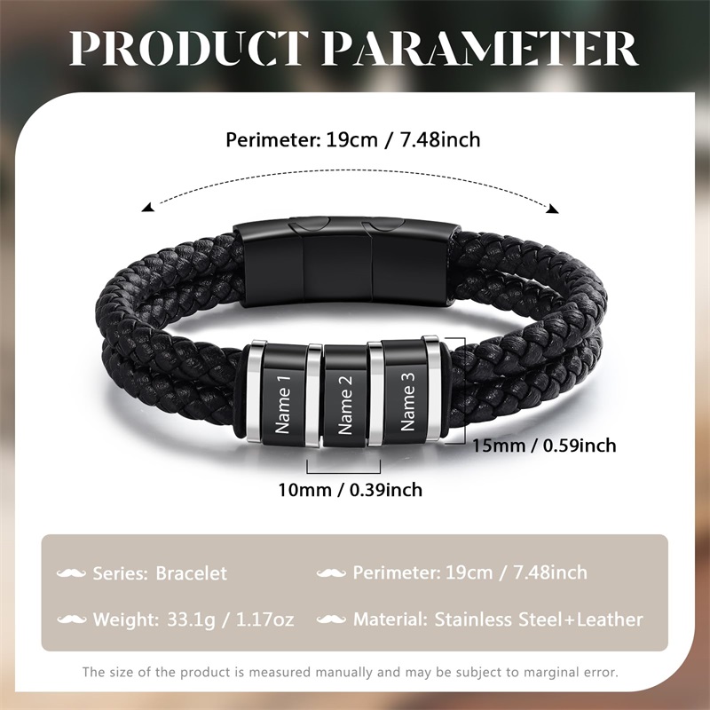 Personalized Bracelets for Men - Vintage Fashion Names review and price