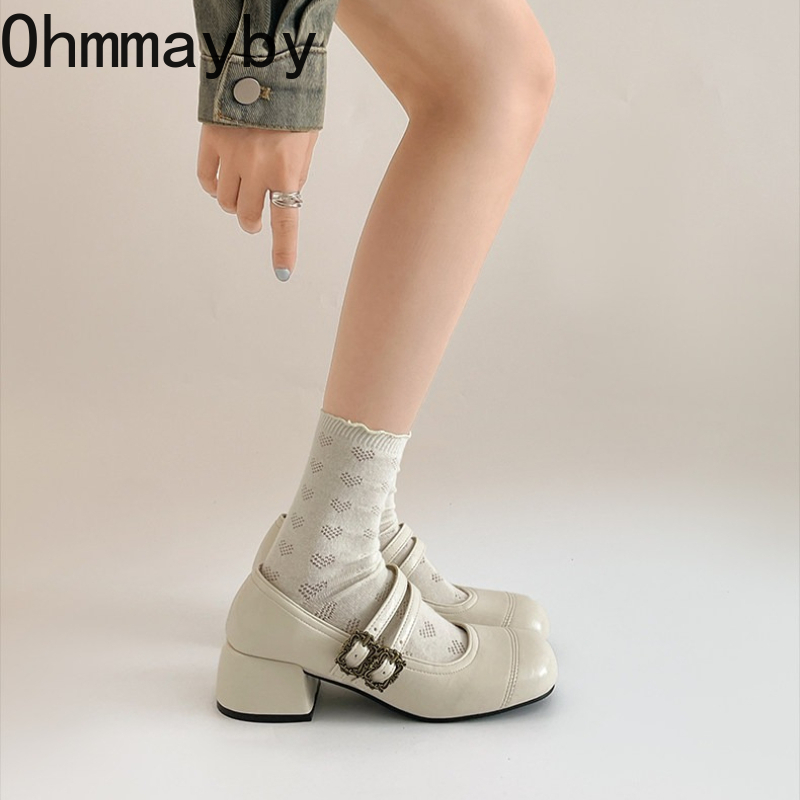 Vintage Thick Heel Women Mary  - Vintage Fashion Aesthetic review and price