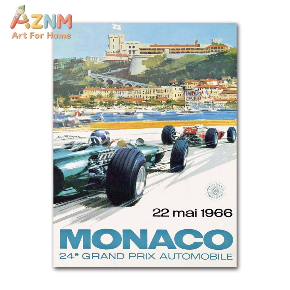 1pc Vintage Car Racing Monaco  - Vintage Fashion Wall Art review and price