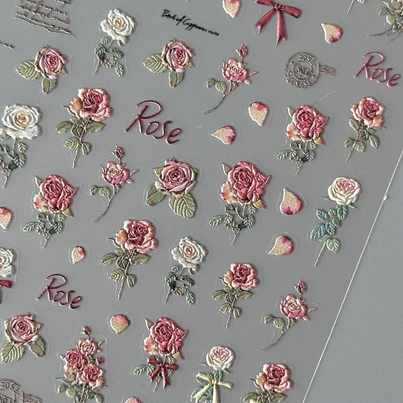 5Pcs Ins Retro Rose Sticker Hi - Vintage Fashion Magazine review and price