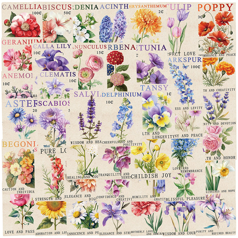 50PCS Vintage Flower Postage S - Vintage Fashion Magazine review and price