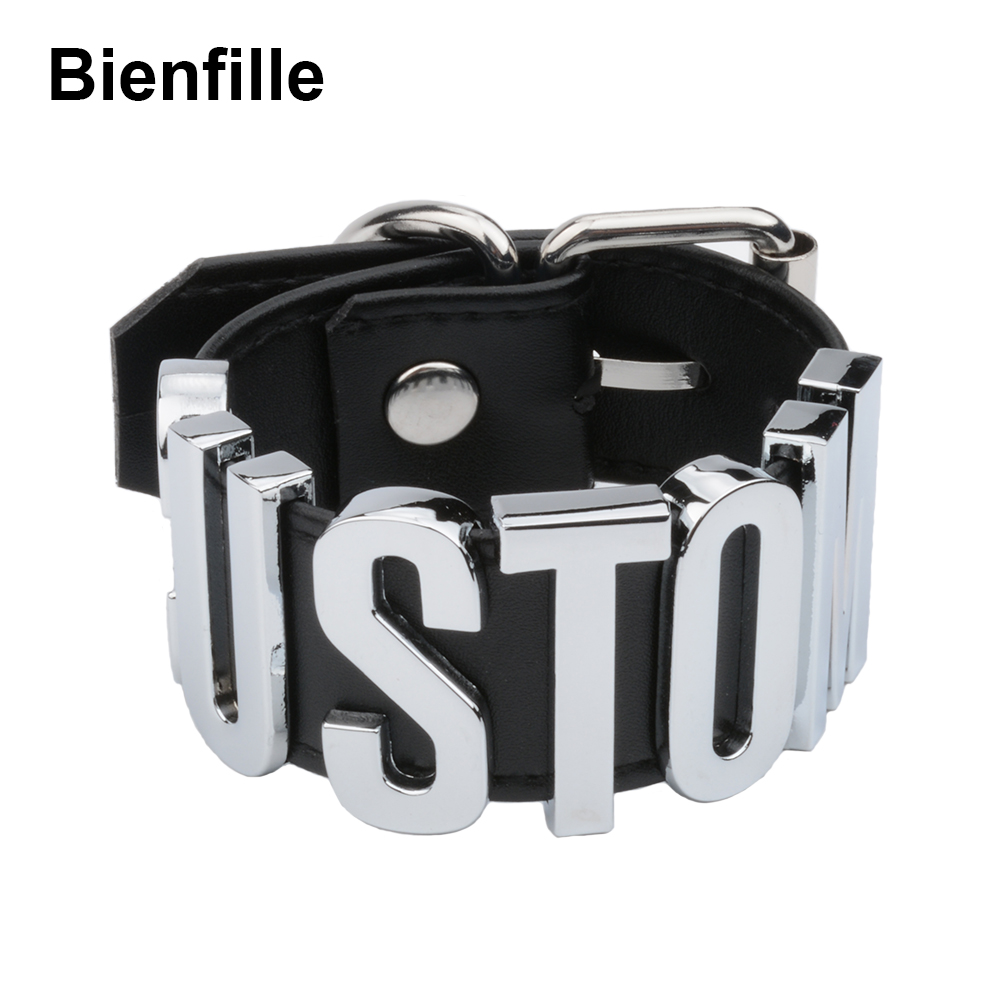Personalized Word Goth Punk PU - Vintage Fashion Names review and price
