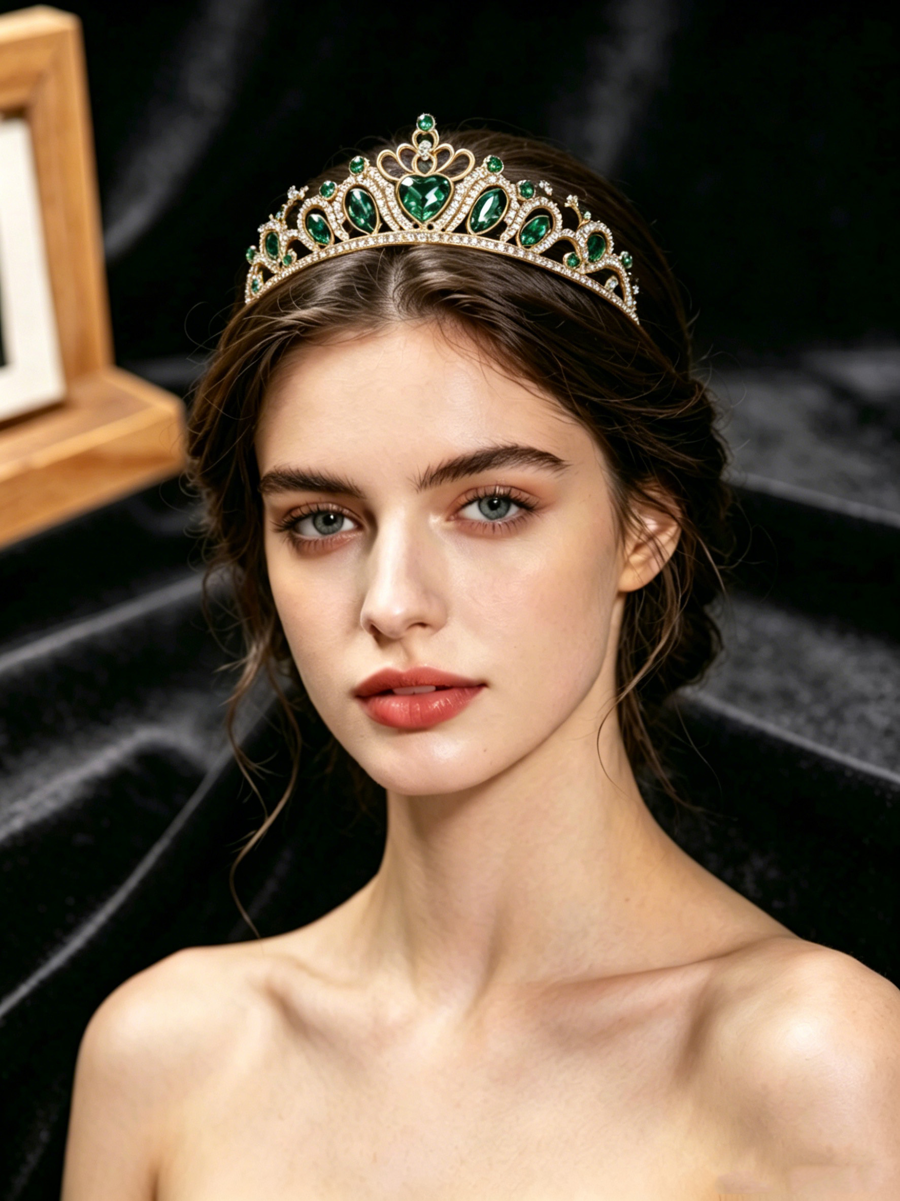 Retro Heart-Shaped Emerald Gre - Vintage Women Fashion review and price