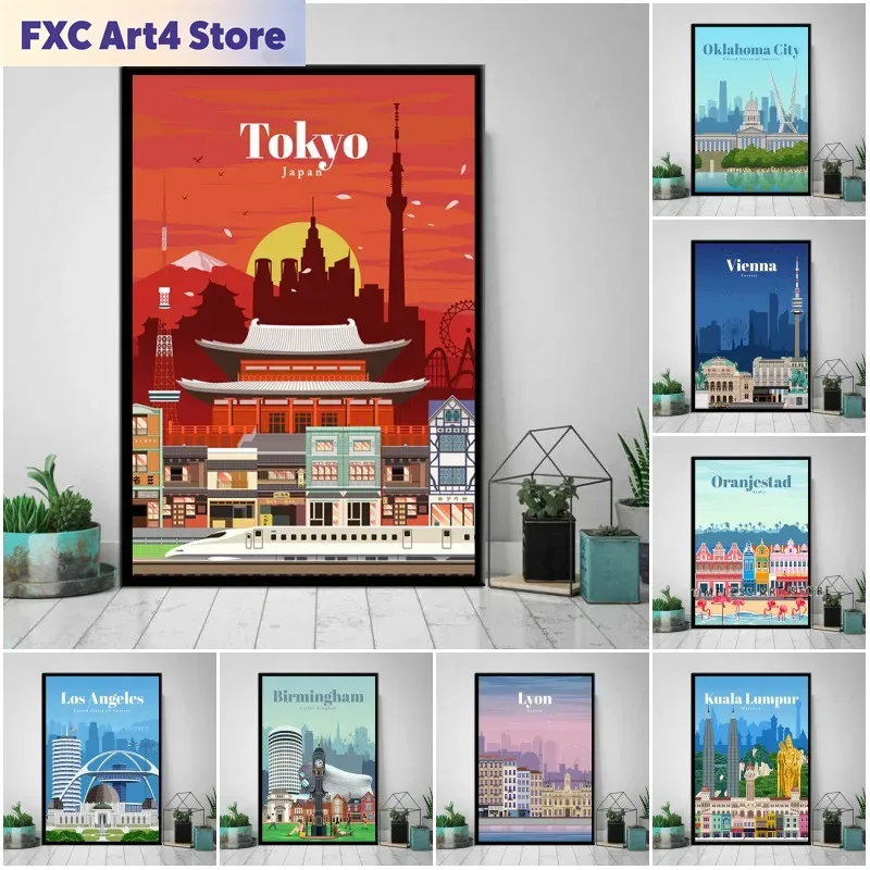 Frameless Tokyo Ottawa Prague  - Vintage Fashion Wall Art review and price