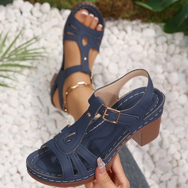 Women Vintage Sandals Block Mi - Vintage Fashion Heels review and price