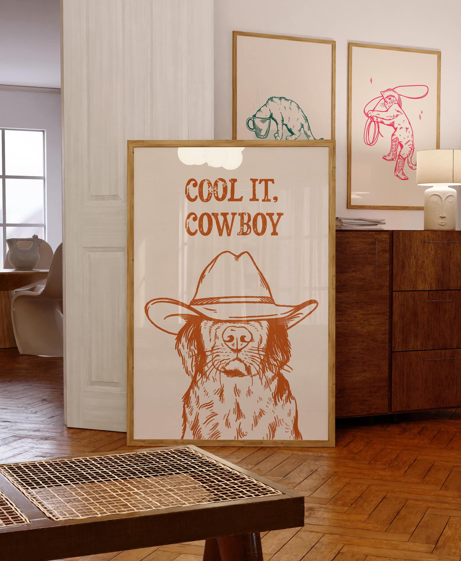 cool it cowboy art print retro - Vintage Fashion Wall Art review and price