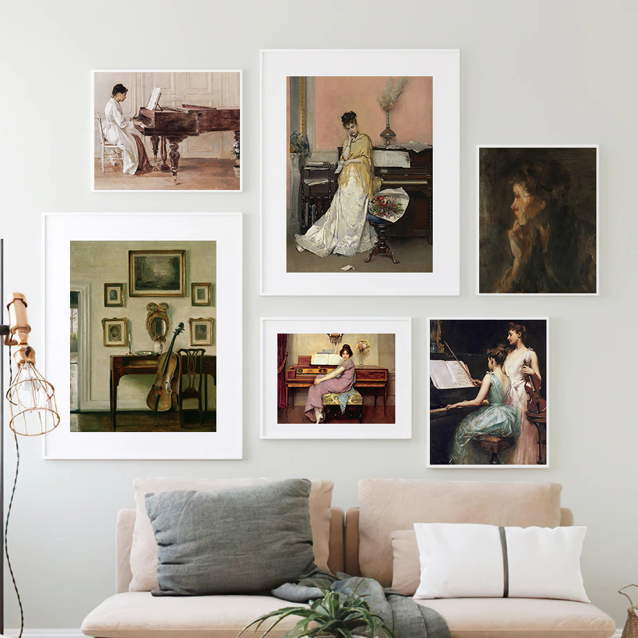 Girl Reading Vintage Oil Paint - Vintage Fashion Wall Art review and price