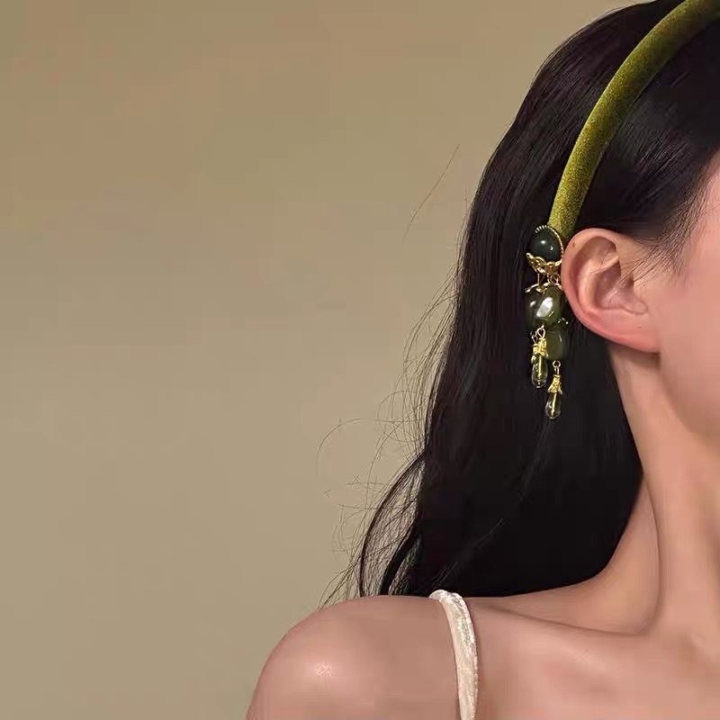 Vintage Fringe Headband Olive  - Vintage Fashion In Chinese review and price
