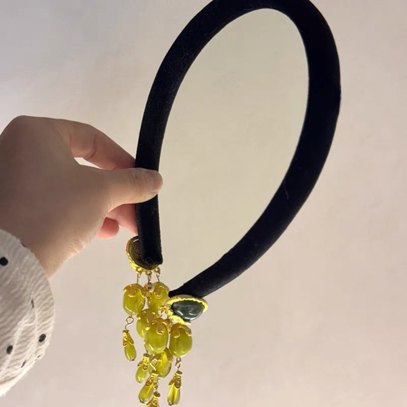 Vintage Fringe Headband Olive  - Vintage Fashion In Chinese review and price