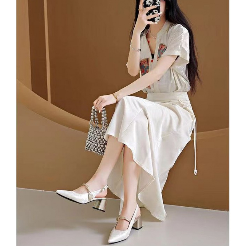 New Chinese-style elegant sati - Vintage Fashion Heels review and price