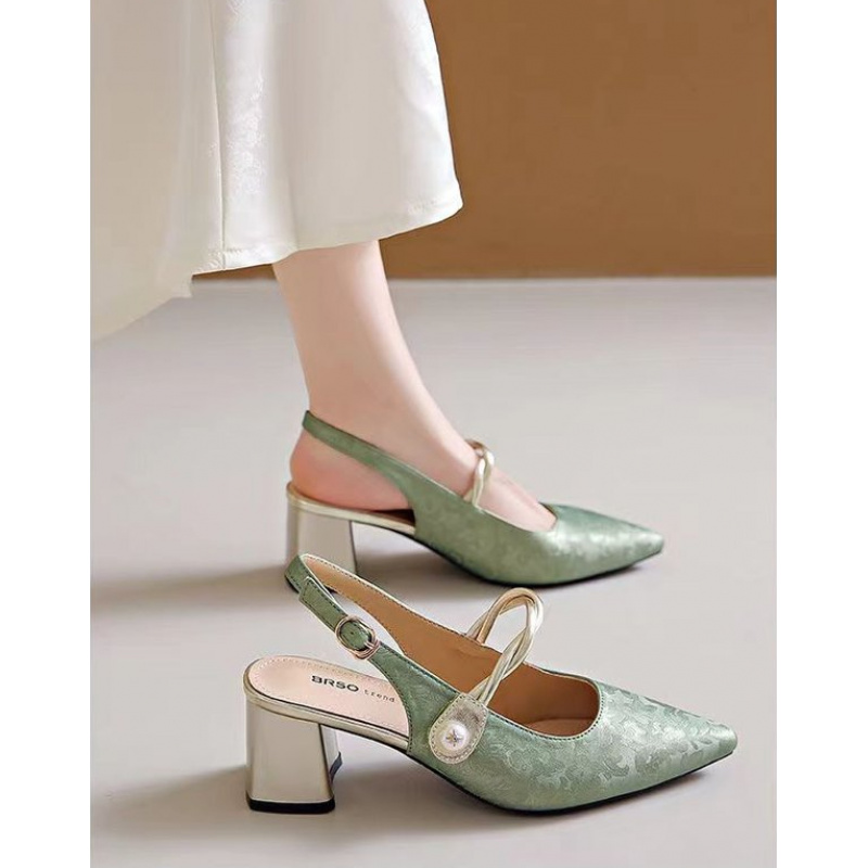 New Chinese-style elegant sati - Vintage Fashion Heels review and price