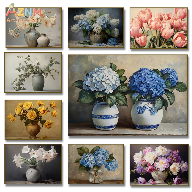 AZNM Vintage Flower Vase Canva - Vintage Fashion Wall Art review and price