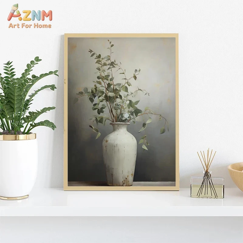AZNM Vintage Flower Vase Canva - Vintage Fashion Wall Art review and price
